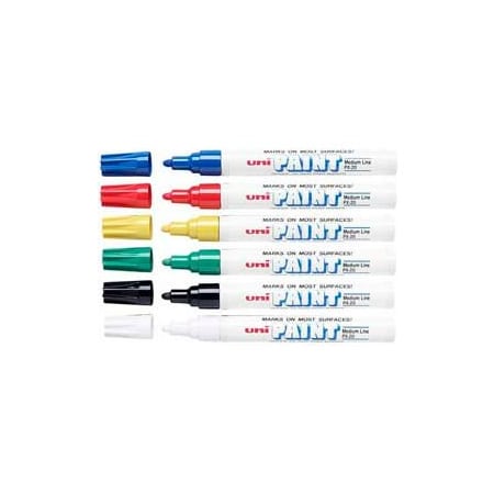 Sanford Sanford Uni Paint Marker, Oil-Based, Medium, Assorted Ink, 6/Set 63630